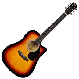 Mostrar informações para Guitarra Acústica Dreadnought Fender SQ SA-105CE Sunburst Imagem de Guitarra Acústica Dreadnought Fender SQ SA-105CE Sunburst
