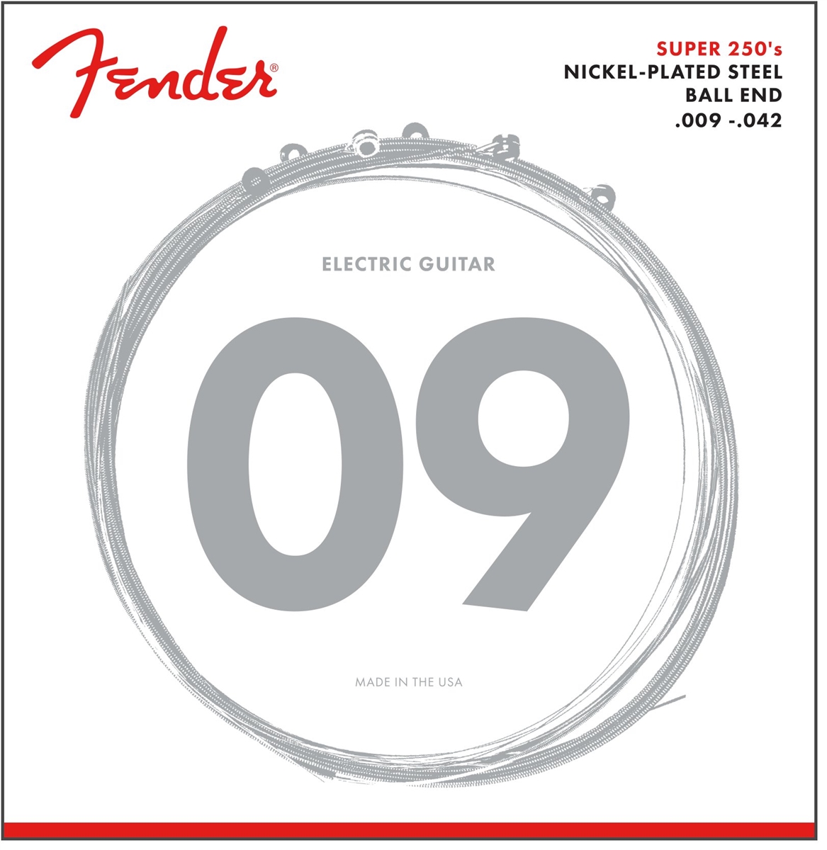 Imagem de Jogo Cordas para Guitarra Elétrica Fender SUPER 250'S .009 0730250403