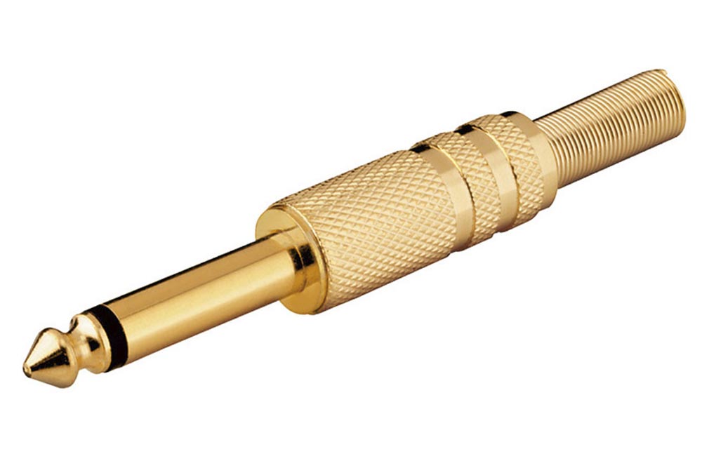 Imagem de Ficha Jack Macho Mono 6,3mm Dourada Schulz Kabel S-574