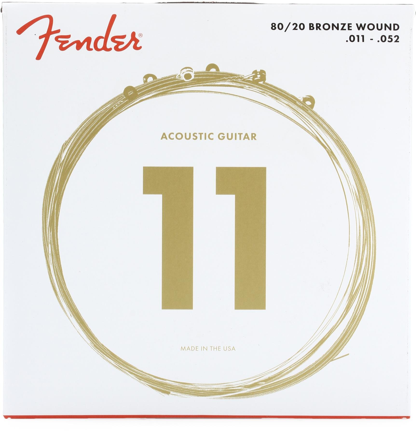 Imagem de Jogo Cordas para Guitarra Acústica Fender .011 80/20 Bronze 70CL 0730070405