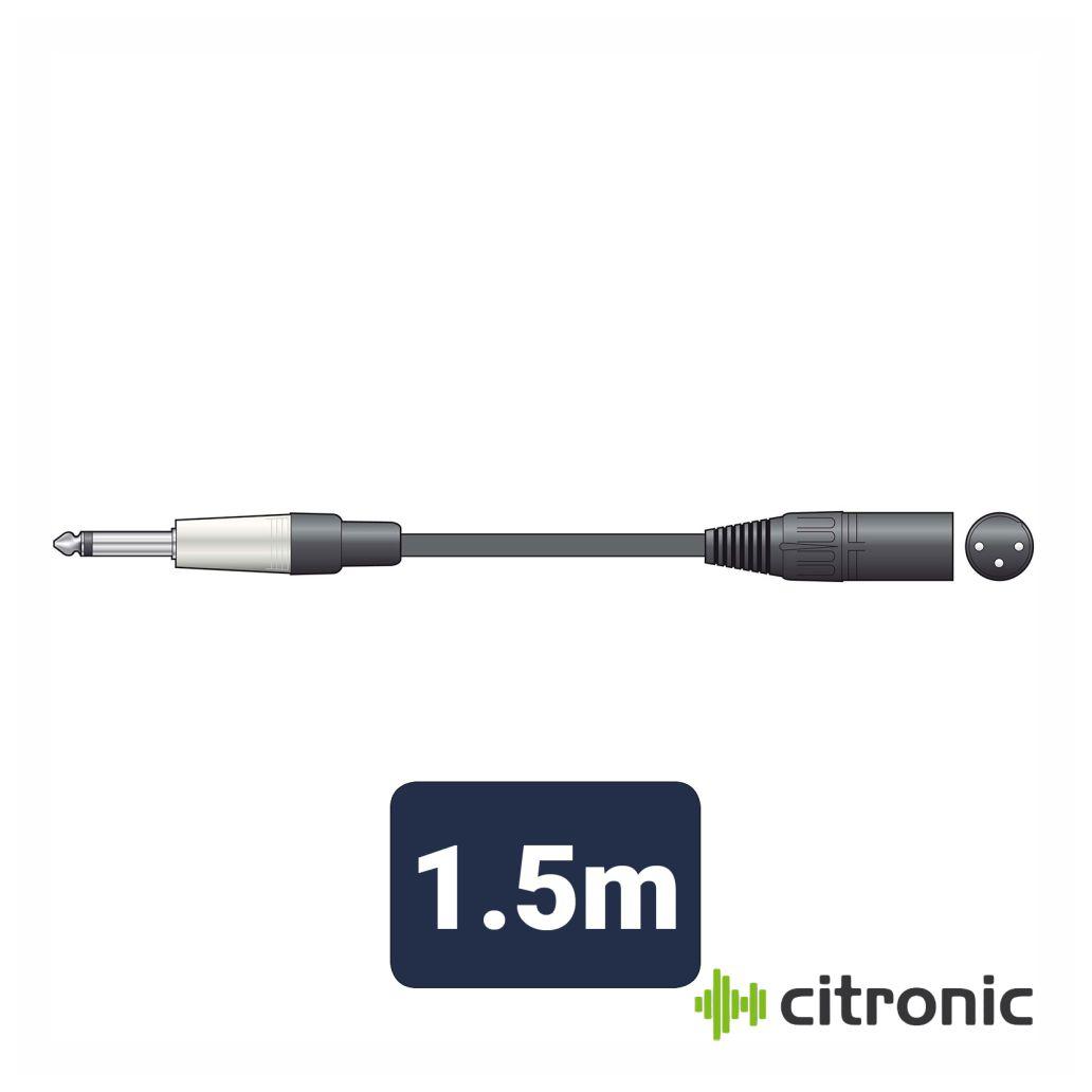 Imagem de Cabo XLR Macho/Jack Macho Citronic M6J-XM150 1,50mt.
