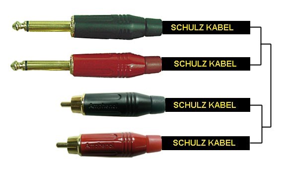 Imagem de Cabo 2x Jack Macho / 2x RCA Schulz Kabel GRCA15 2mt.