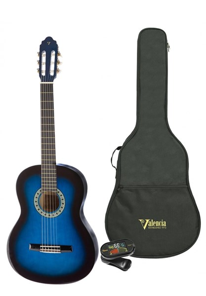Imagem de Conjunto Guitarra Clássica Valencia VC104 Blue Sunburst