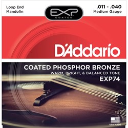 Imagem de Jogo Cordas para Bandolim D'Addario Coated Phosphor Bronze EXP74